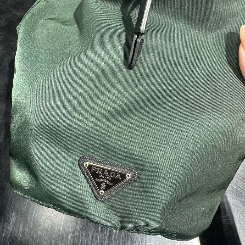 Prada Triangle Logo Drawstring Backpack