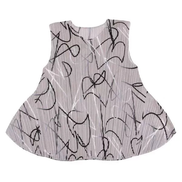 Issey Miyake Vintage Grey Patterned Pleated Top