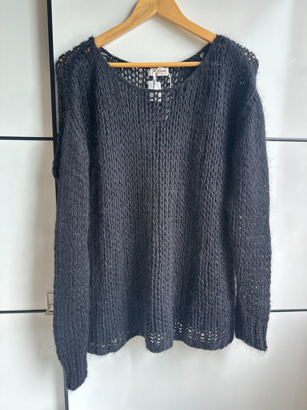 Saint Laurent Black Chunky Knit Sweater