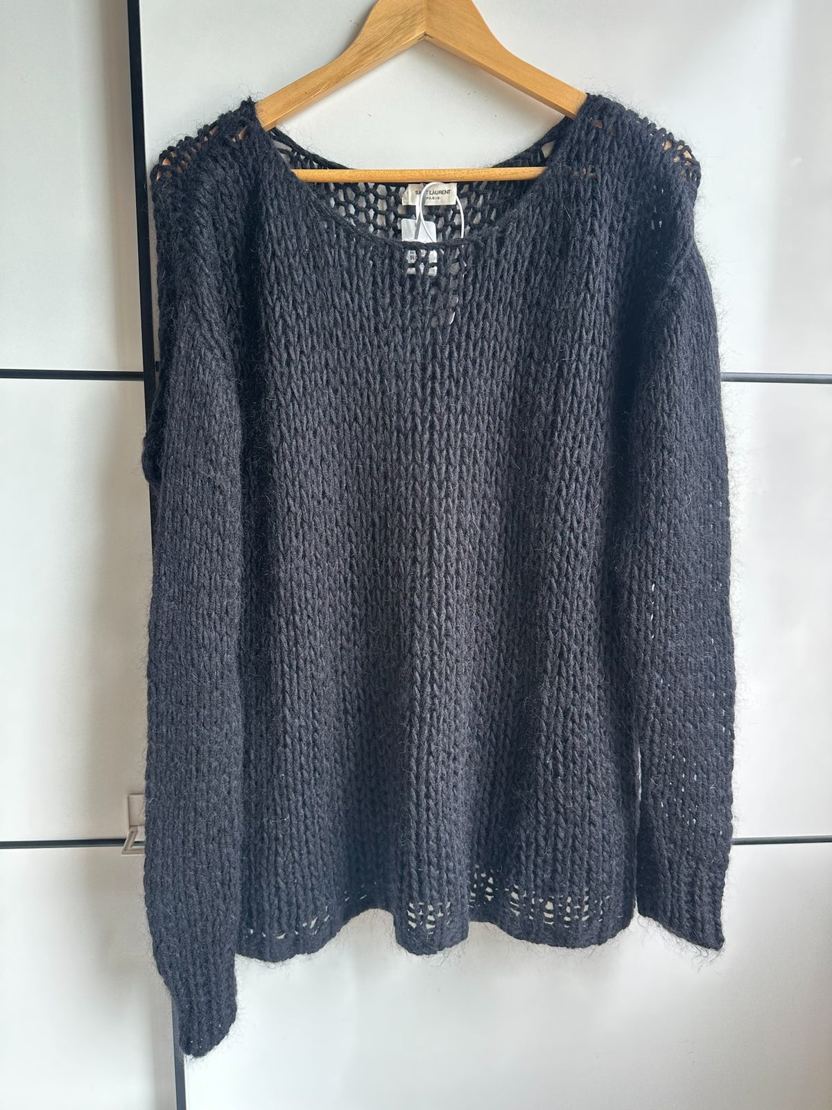 Saint Laurent Black Chunky Knit Sweater