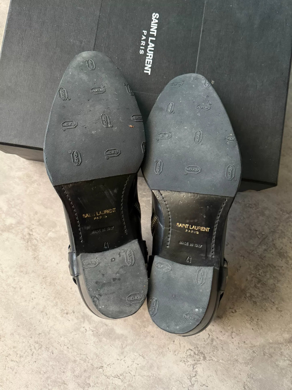 Saint Laurent Paris 13AW Black Zip Chain Chelsea Boots