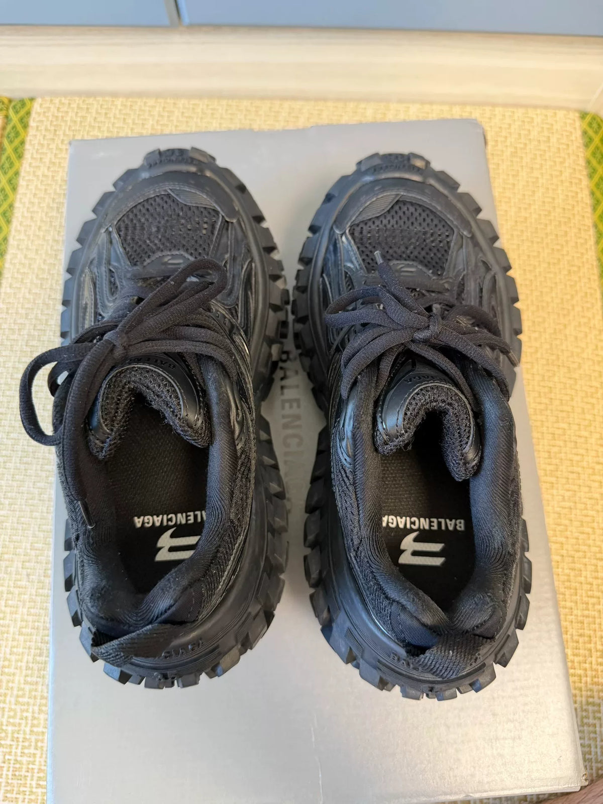 Balenciaga Black Defender Tire Sneakers