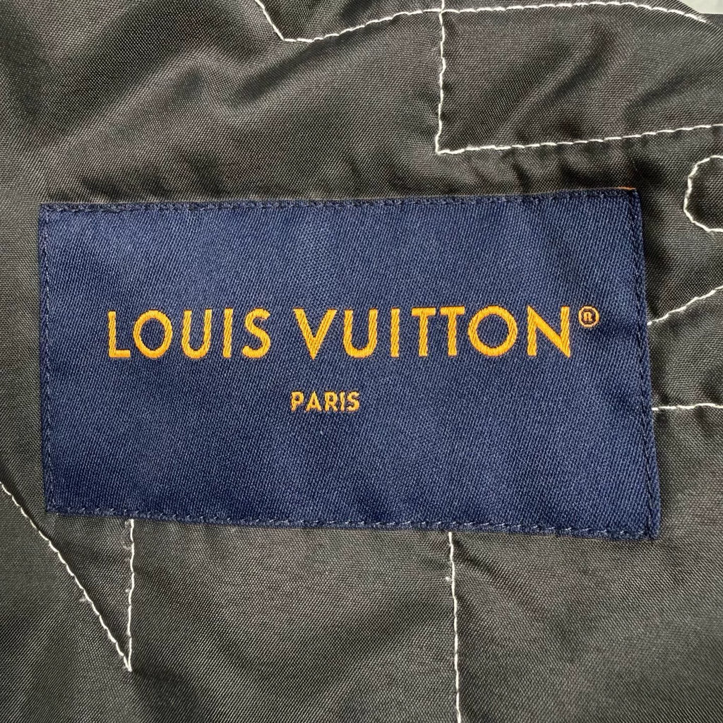 Louis Vuitton Black and White Houndstooth All-Over Logo Zip-Up Jacket