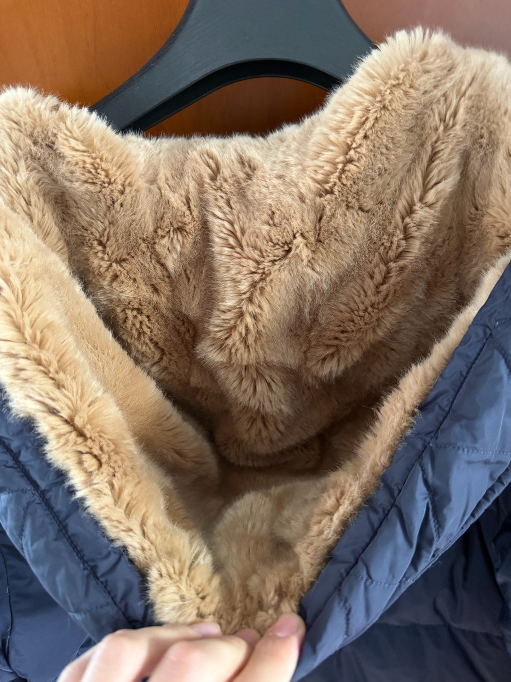 Moncler Black Blue Down Coat