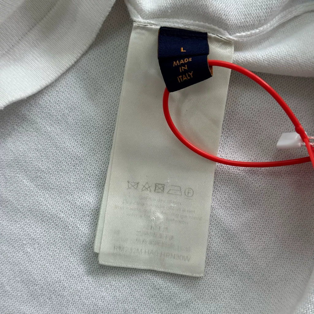 Louis Vuitton White Monogram Letter Short Sleeve Top
