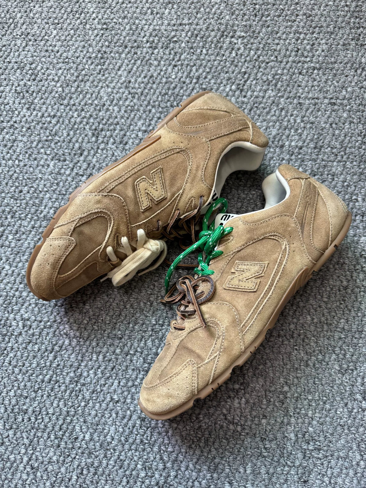 MiuMiu x × New Balance 530 Brown Suede German Army Trainers