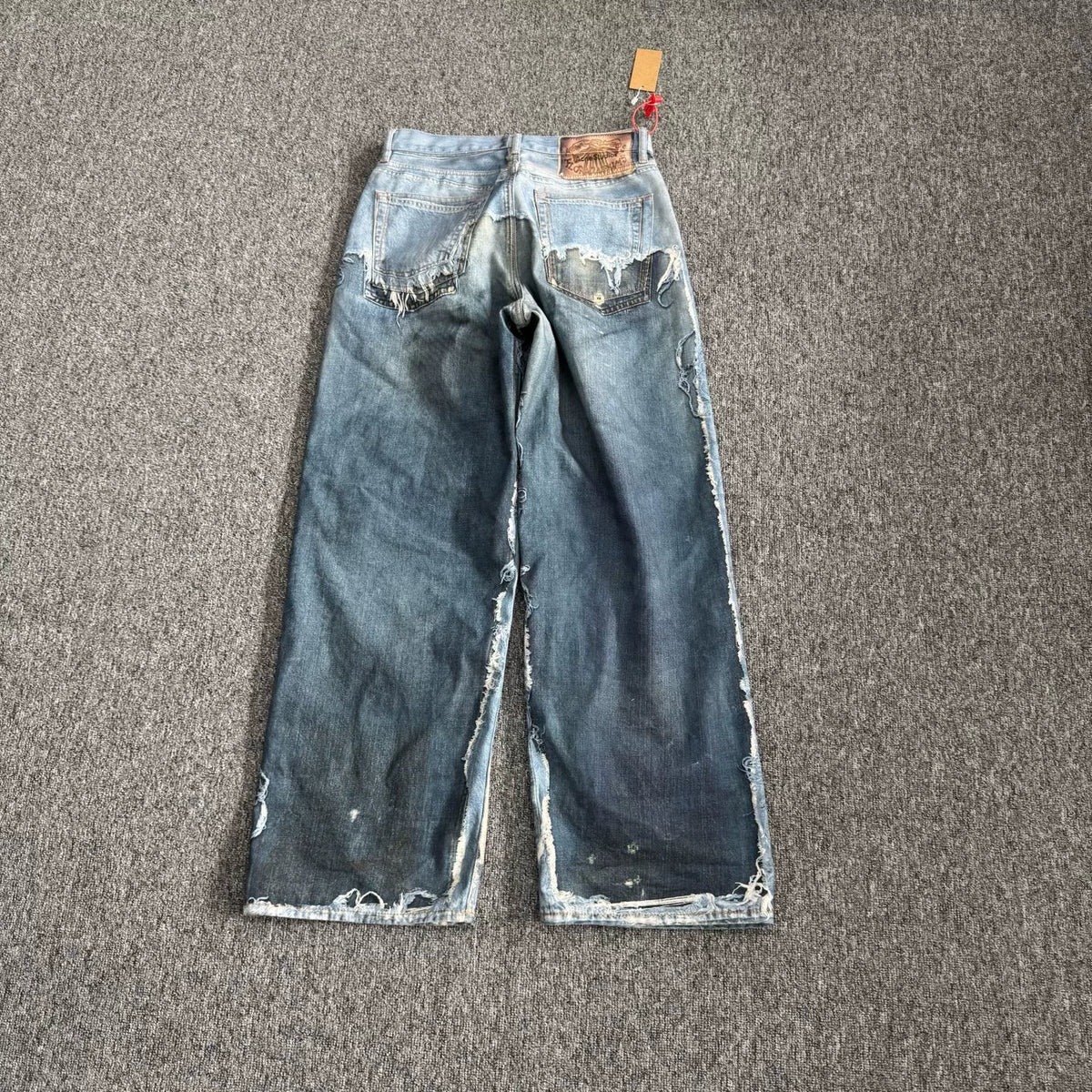 Acne Studios SS26 Optical Illusion Print Dyed Denim Trousers