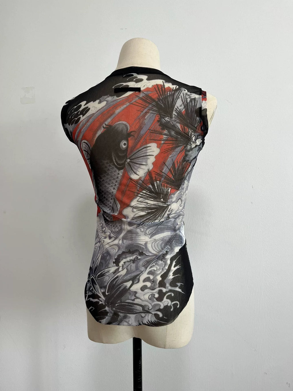 Jean Paul Gaultier koi fish top mesh