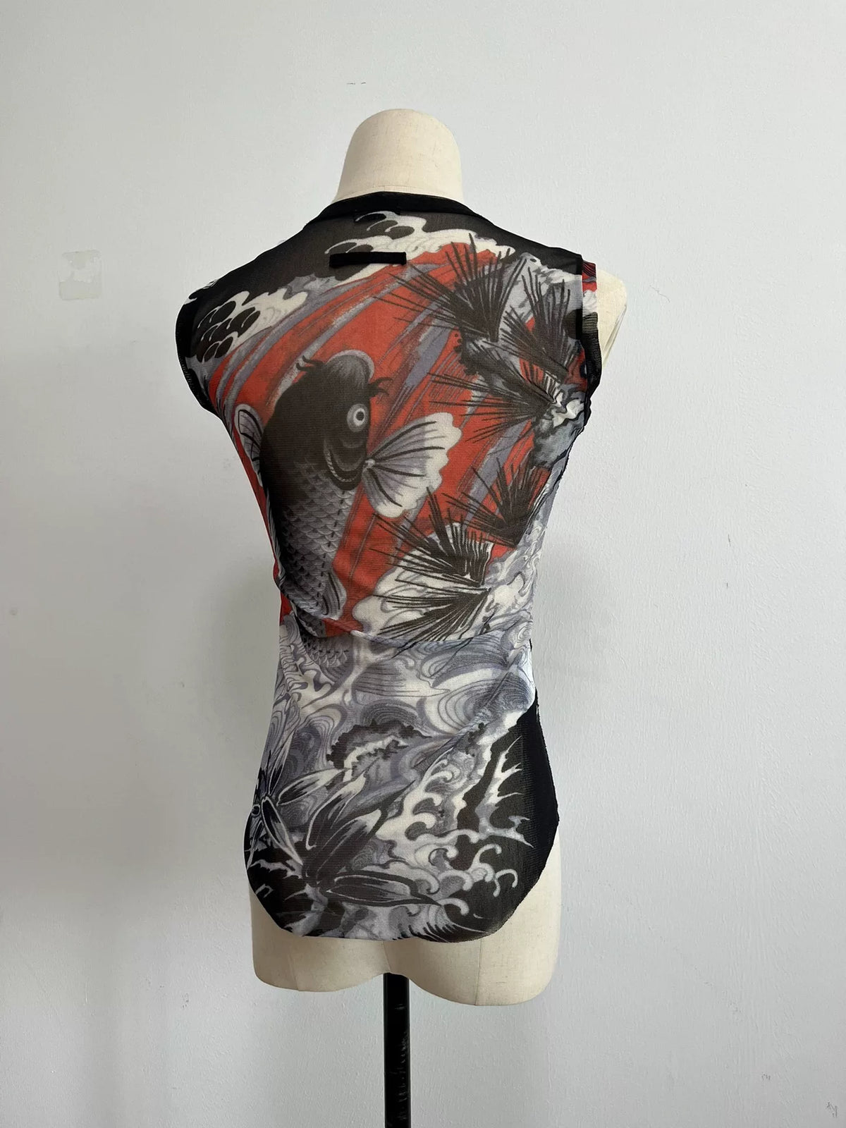 Jean Paul Gaultier koi fish top mesh