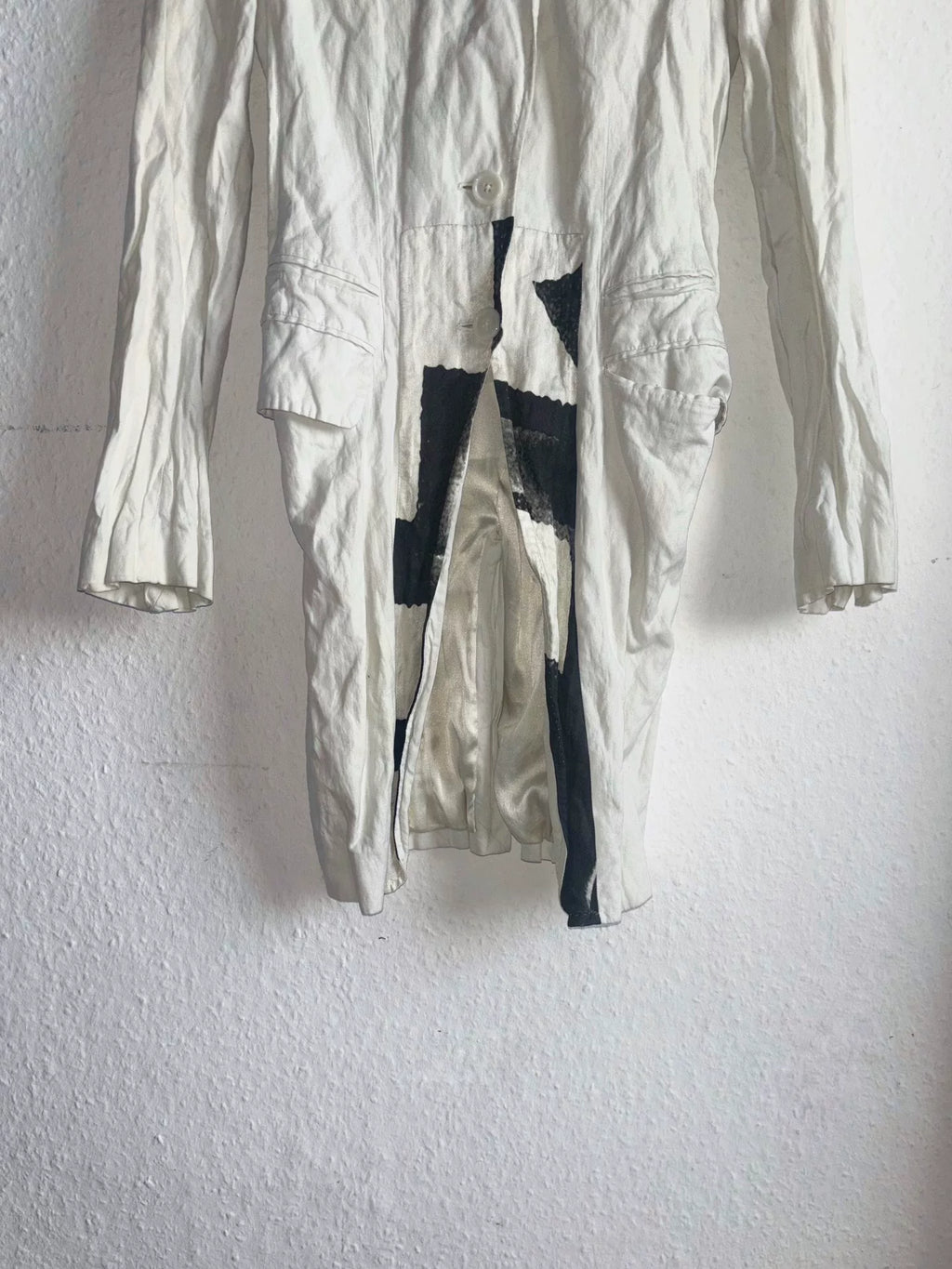 Ann Demeulemeester 11SS White Runway Silk Cotton Tailcoat