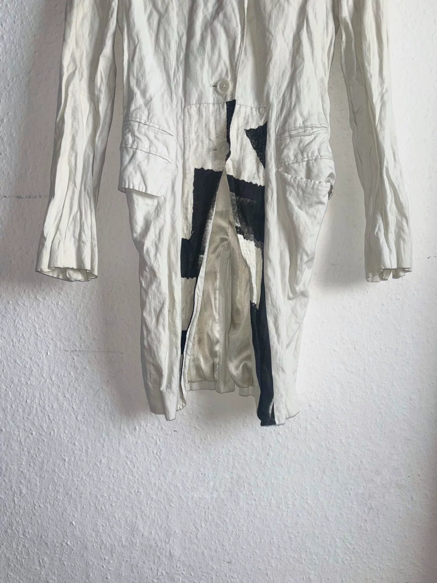 Ann Demeulemeester 11SS White Runway Silk Cotton Tailcoat