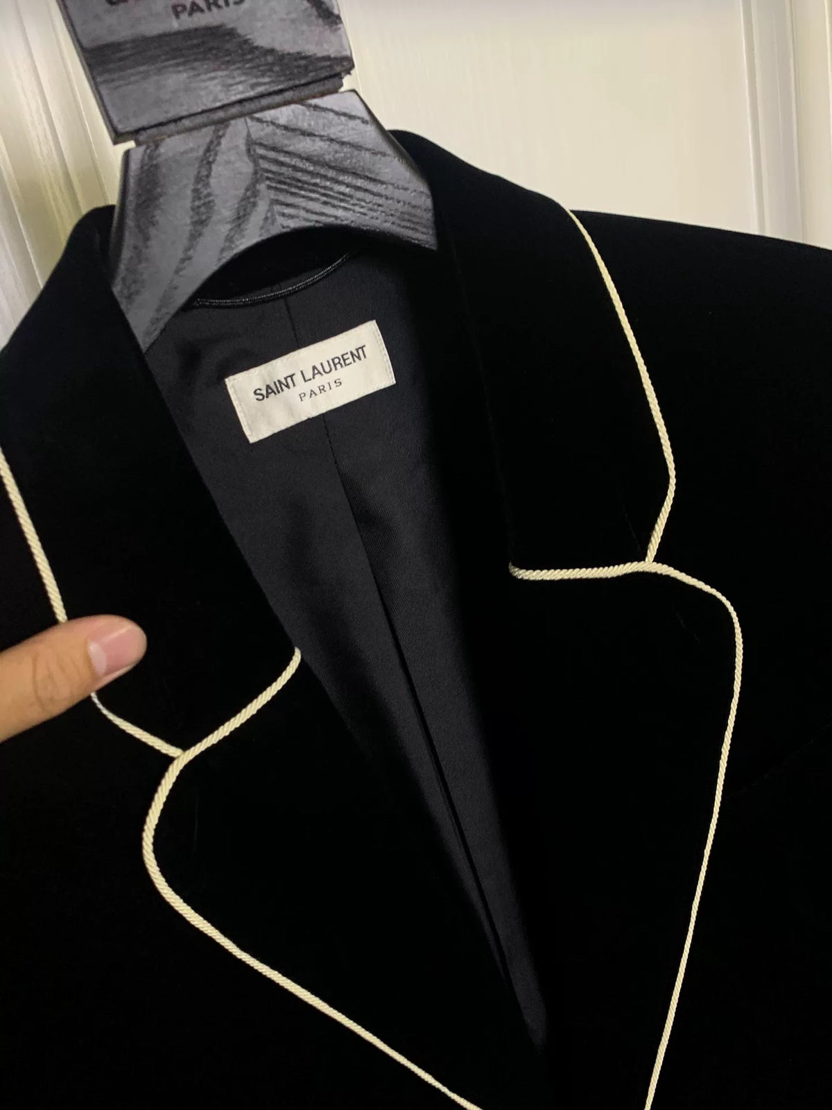 Saint Laurent 16FW Black Velvet Suit