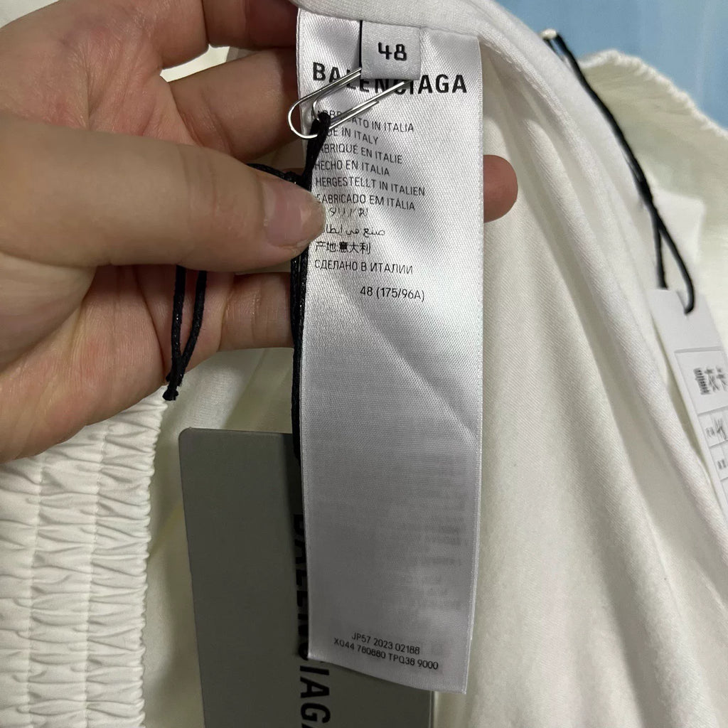 Balenciaga White Letter Print Stand-Collar Zip-Up Jacket