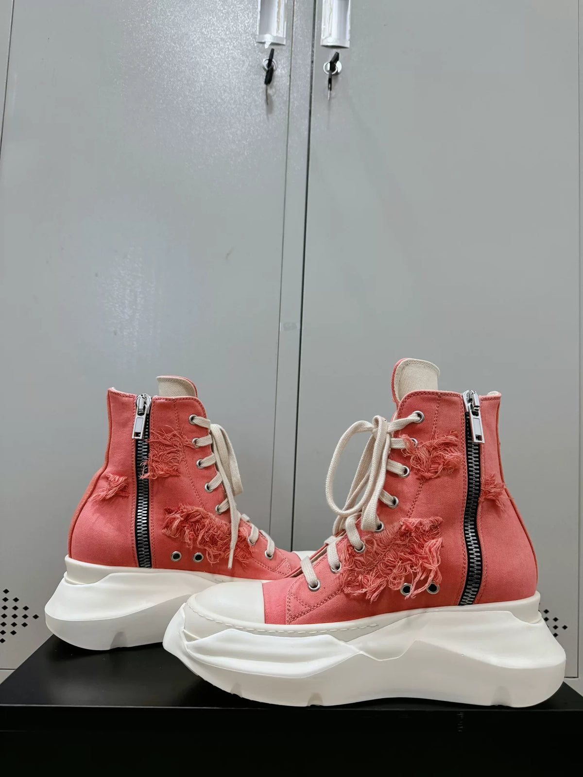 Rick Owens Dirty Pink Tank Sole Large Converse Sneakers