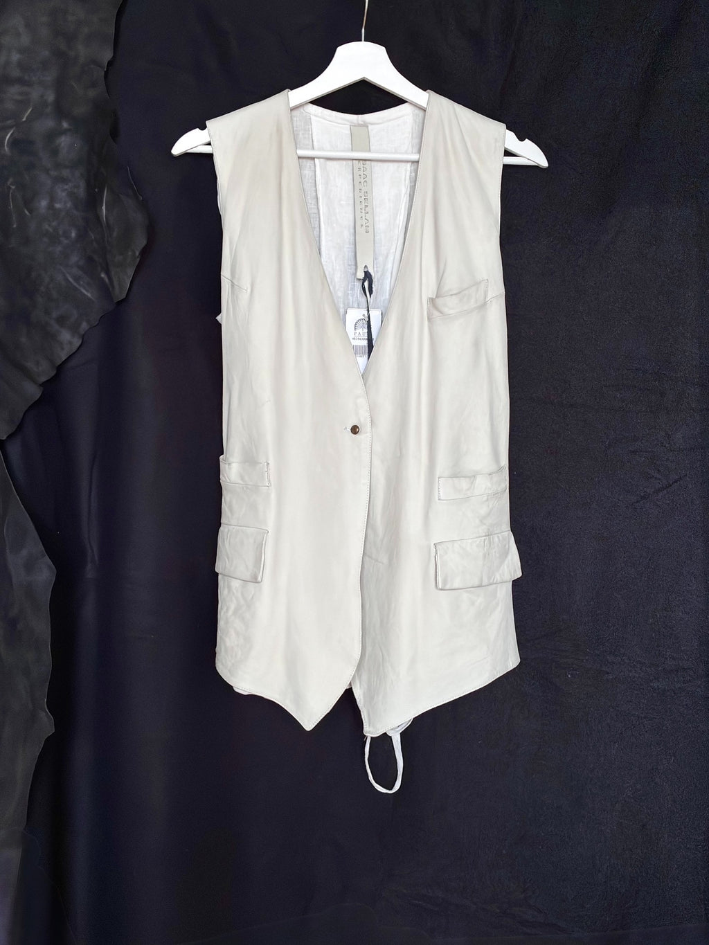 Isaac Sellam Sheepskin White Lace-Up Vest