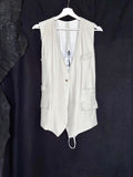 Isaac Sellam Sheepskin White Lace-Up Vest