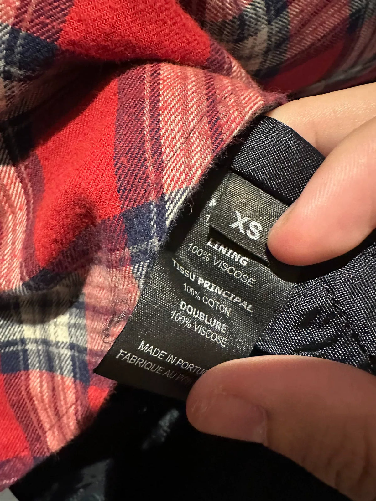 Vetements Red Iron Ring Shoulder Plaid Oversize Jacket