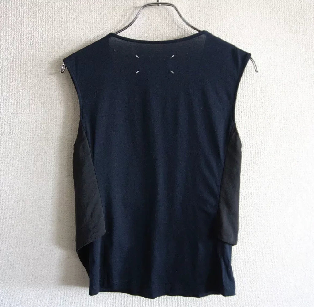 Maison Margiela 2000s Silk Fake Two-Piece Sleeveless Top