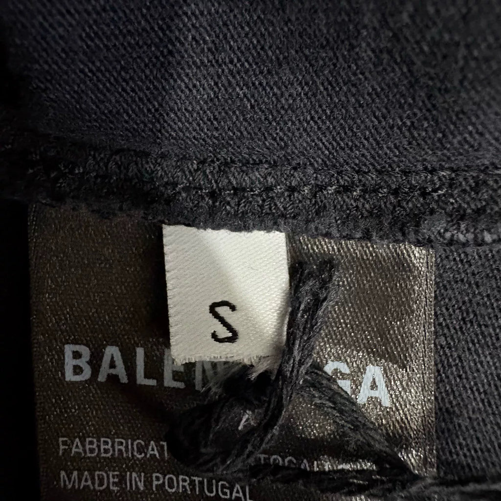 Balenciaga Black Logo Scissor Graffiti Print Short Sleeve Top