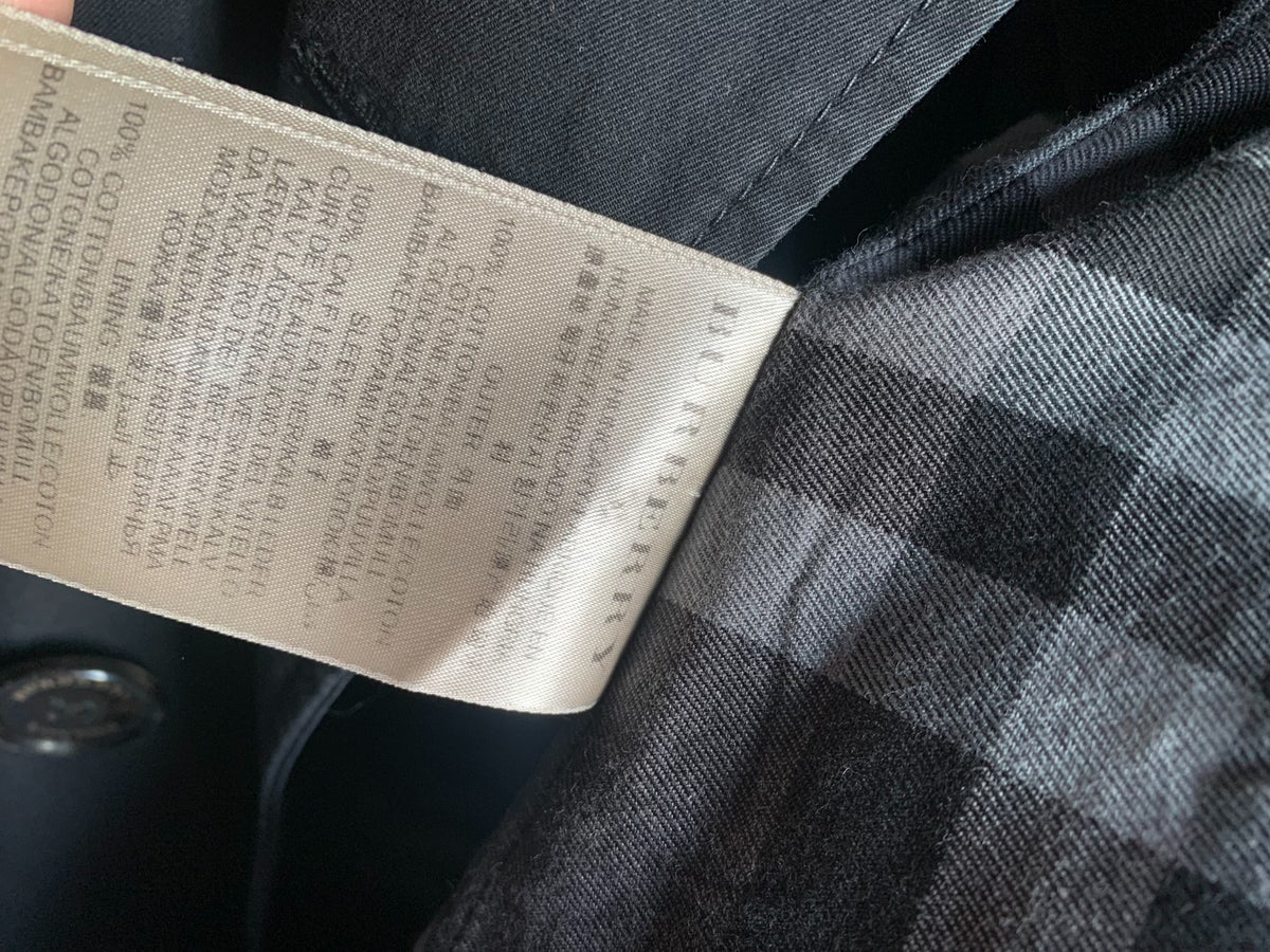 Burberry Black Leather-Panel Trench Coat