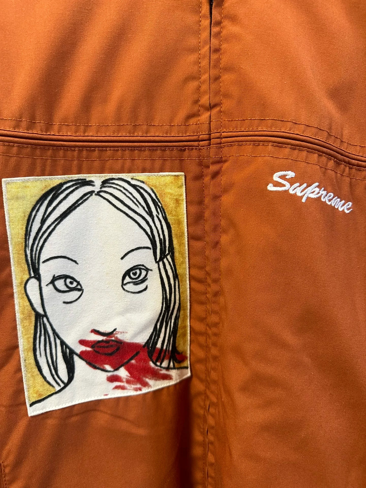 Supreme FW19 Orange Mug Shot Crew Jacket