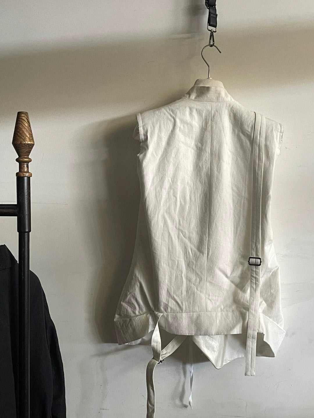 Ann Demeulemeester Deconstructed Shoulder Strap Cotton Wool Vest