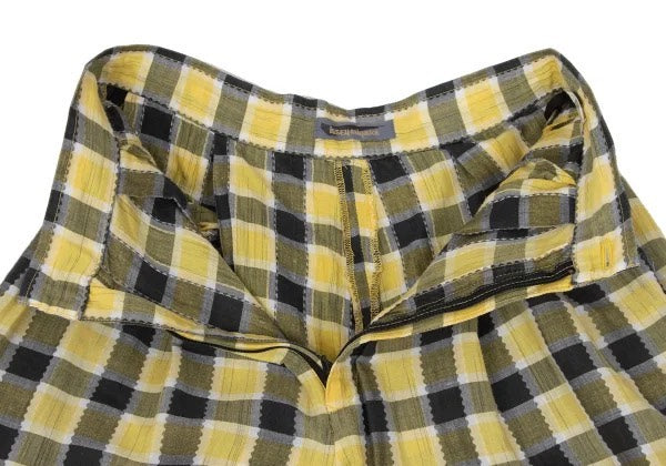 Issey Miyake 1980s Asymmetric Plaid Cotton-Linen Pants