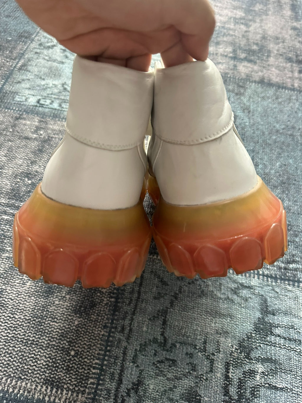 Rick Owens colorful gradient octopus sole boots