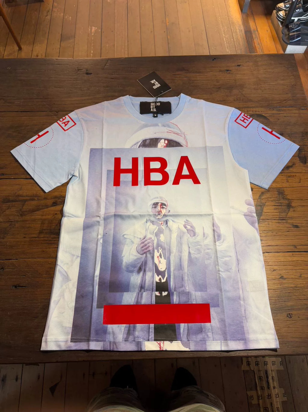 HBA Hood By Air FW15 Allover Mirror Saint Print Cotton Tee