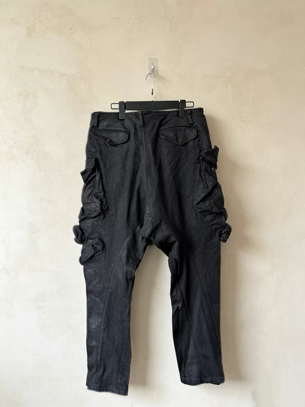Julius FW20 Black Gas Mask Wax Coated Denim Pants