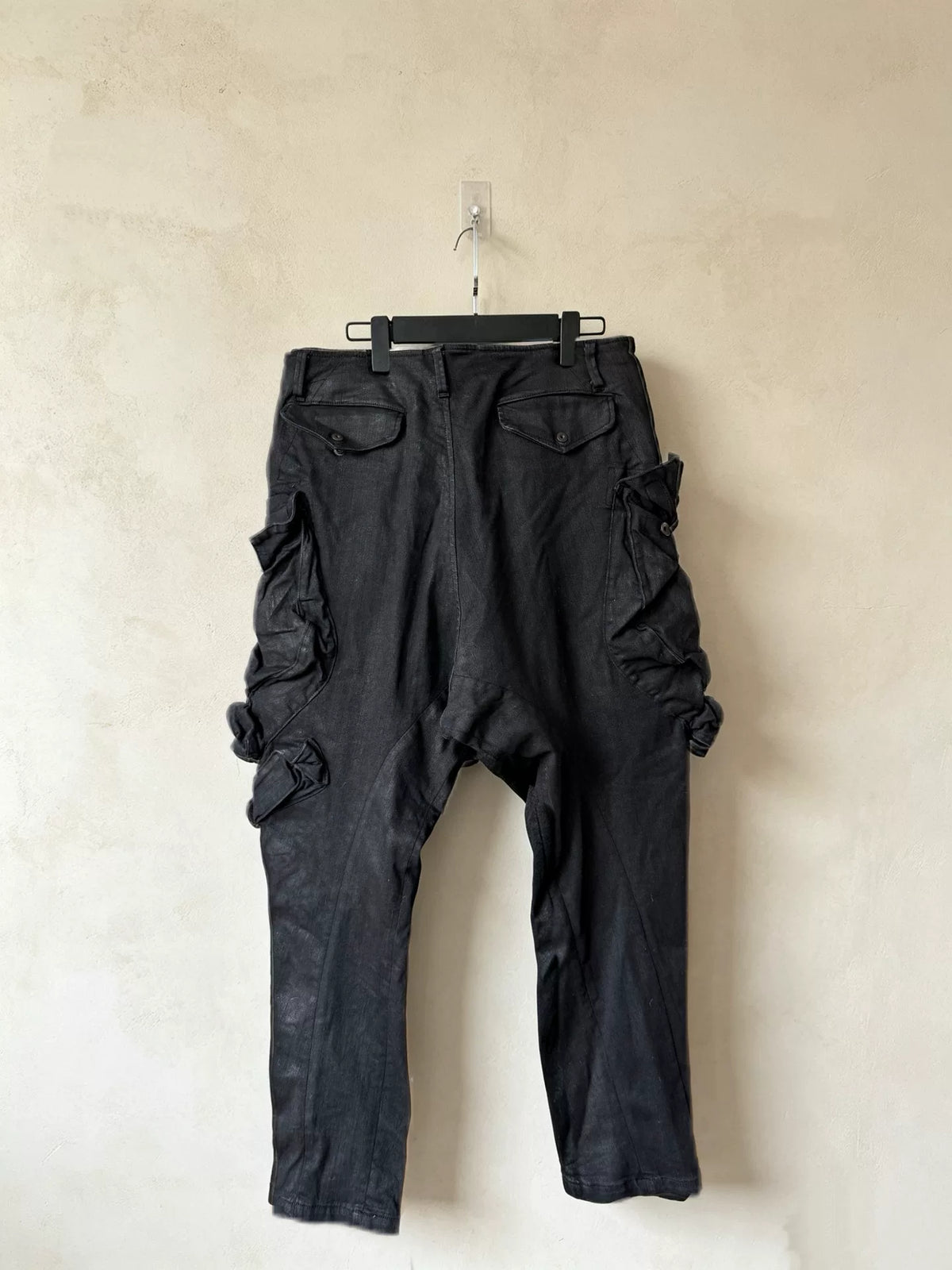 Julius FW20 Black Gas Mask Wax Coated Denim Pants