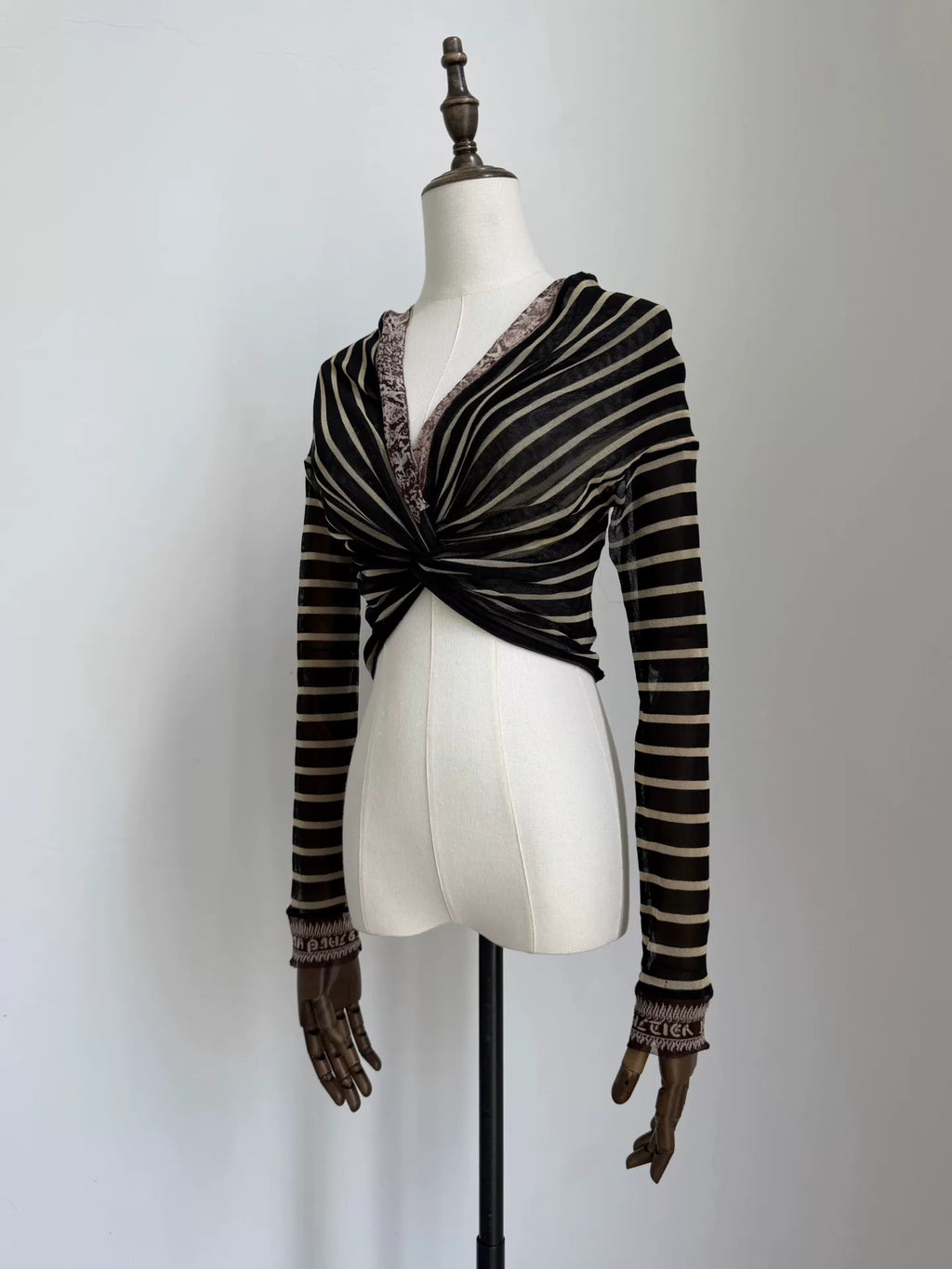 Jean Paul Gaultier Vintage Mesh Striped Top