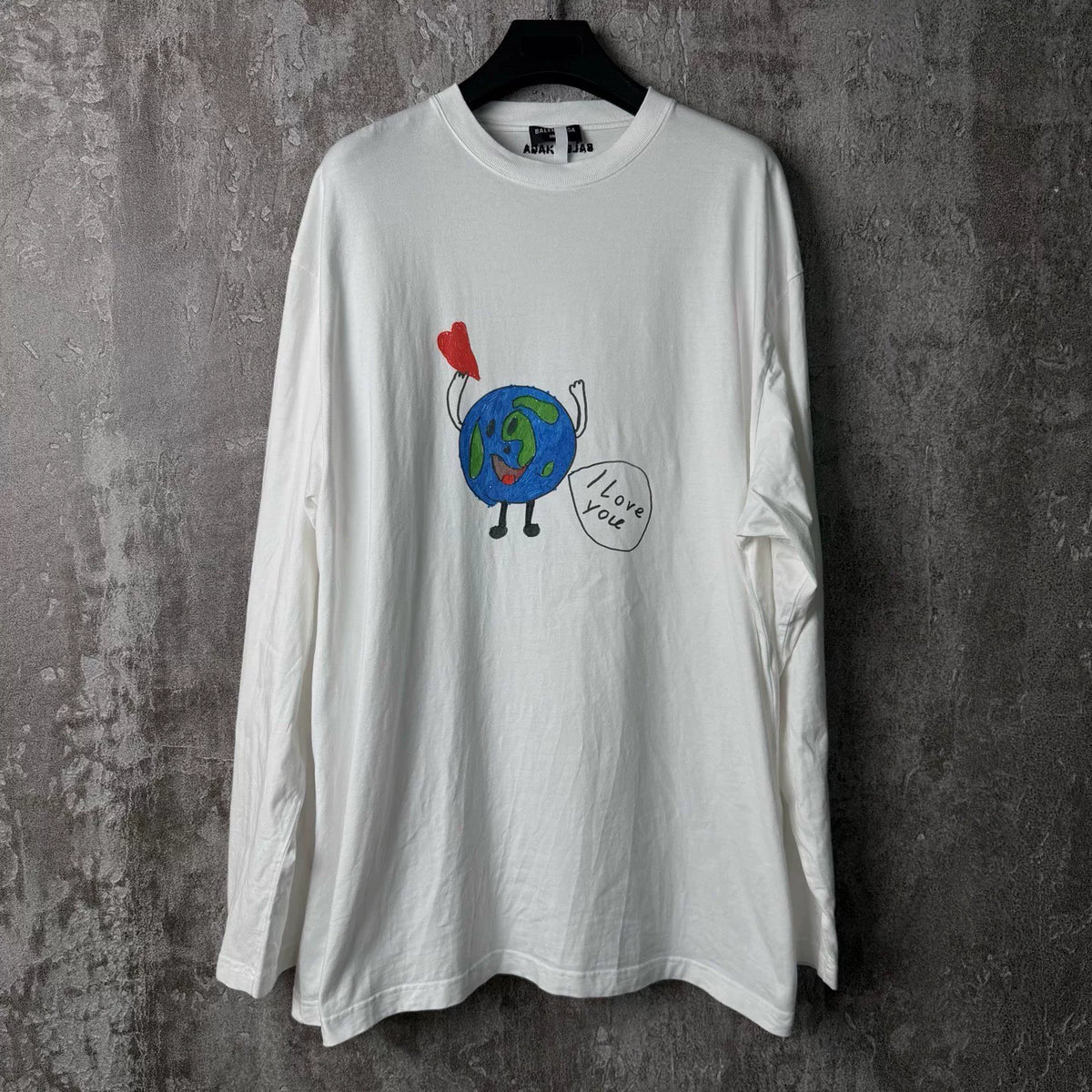 Balenciaga Eco-Friendly "I Love the Earth" Long-Sleeve Long Sleeve Top