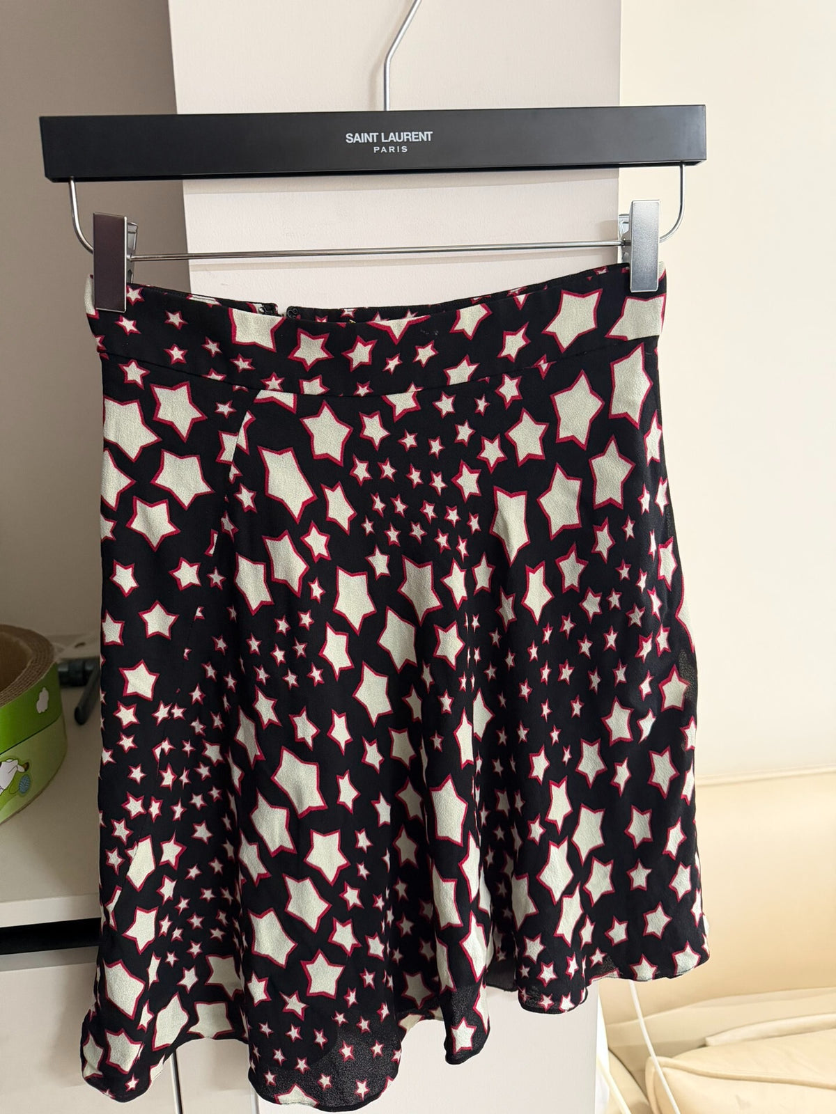 Saint Laurent SS16 Silk Star Print Skirt by Hedi Slimane