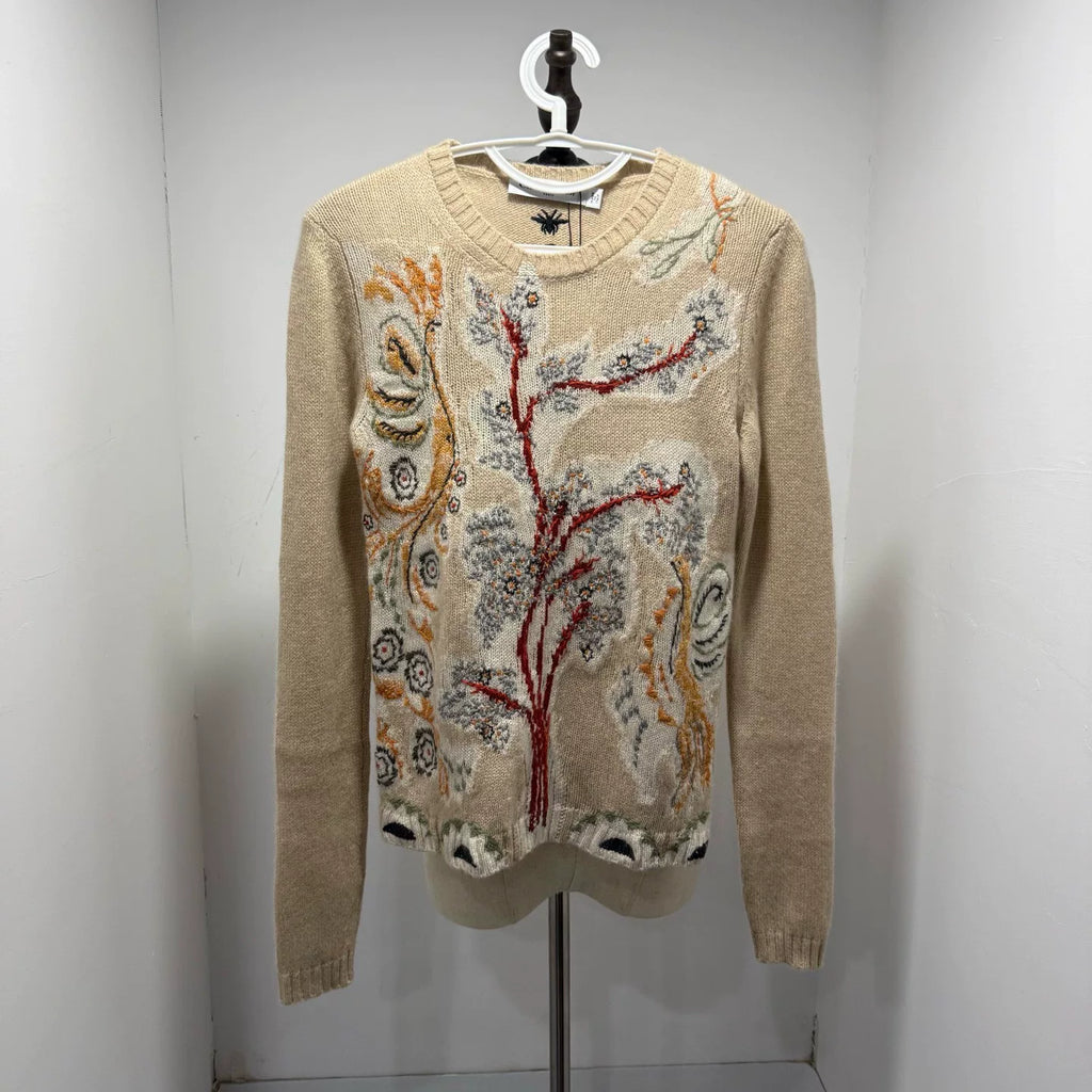 Dior Hand Embroidery Logo Cashmere Sweater