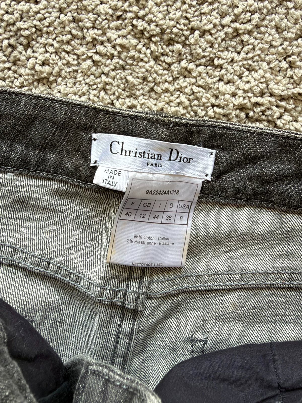 Dior Charcoal Grey Washed Denim Jeans by John Galliano