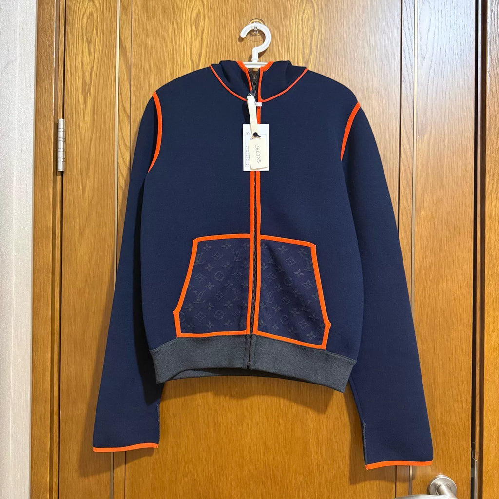 Louis Vuitton Pocket All-Over Print Zip-Up Hooded Sweater