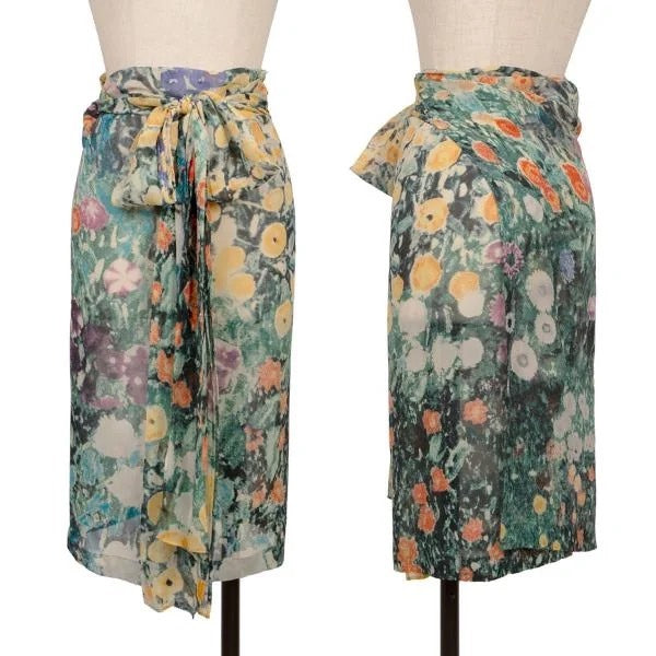 Yohji Yamamoto Floral Silk Wrap Dress