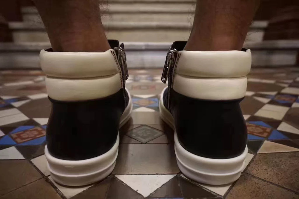 Rick Owens Patchwork Leather Island Dunk Sneakers