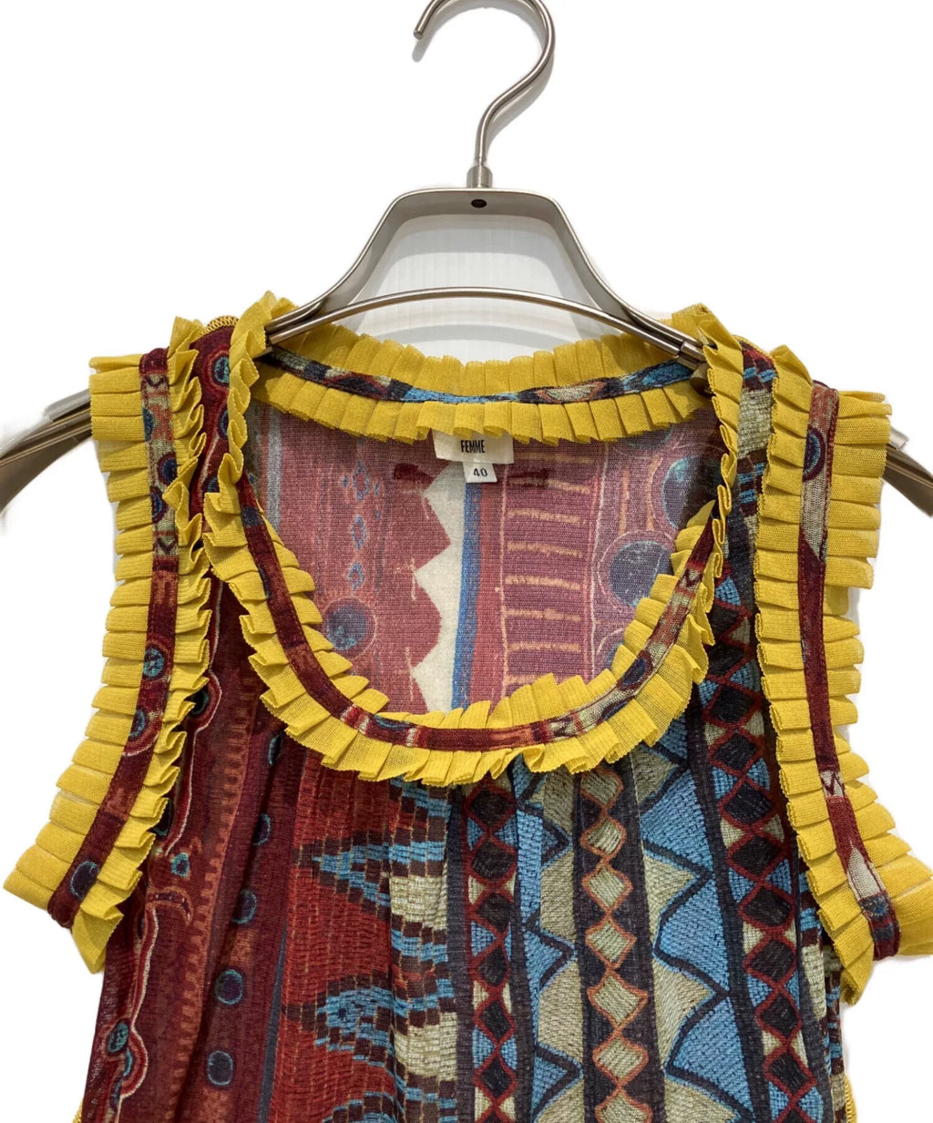 Jean Paul Gaultier Ruffled Mesh Sleeveless Top