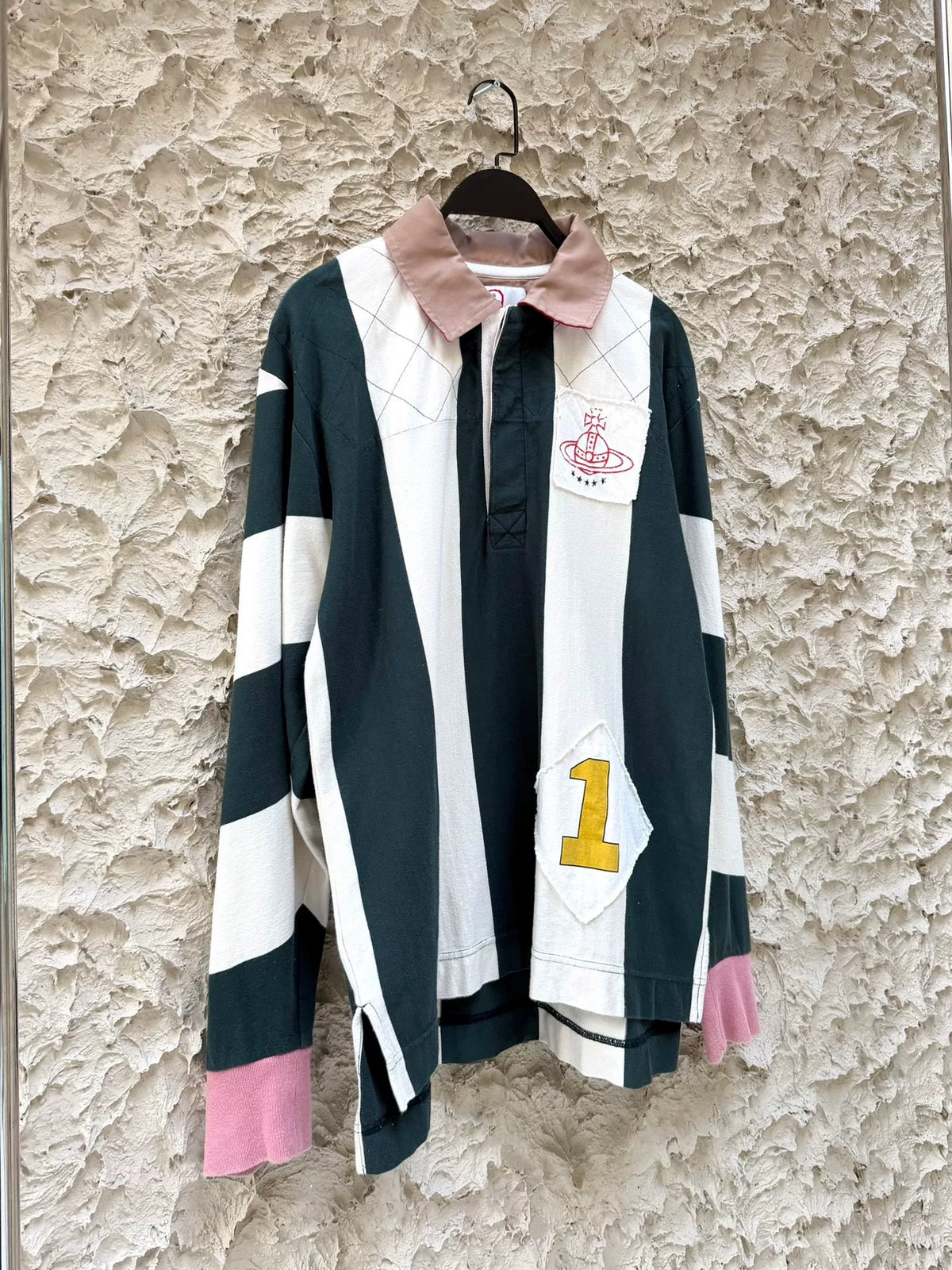 Vivienne Westwood striped patchwork polo shirt