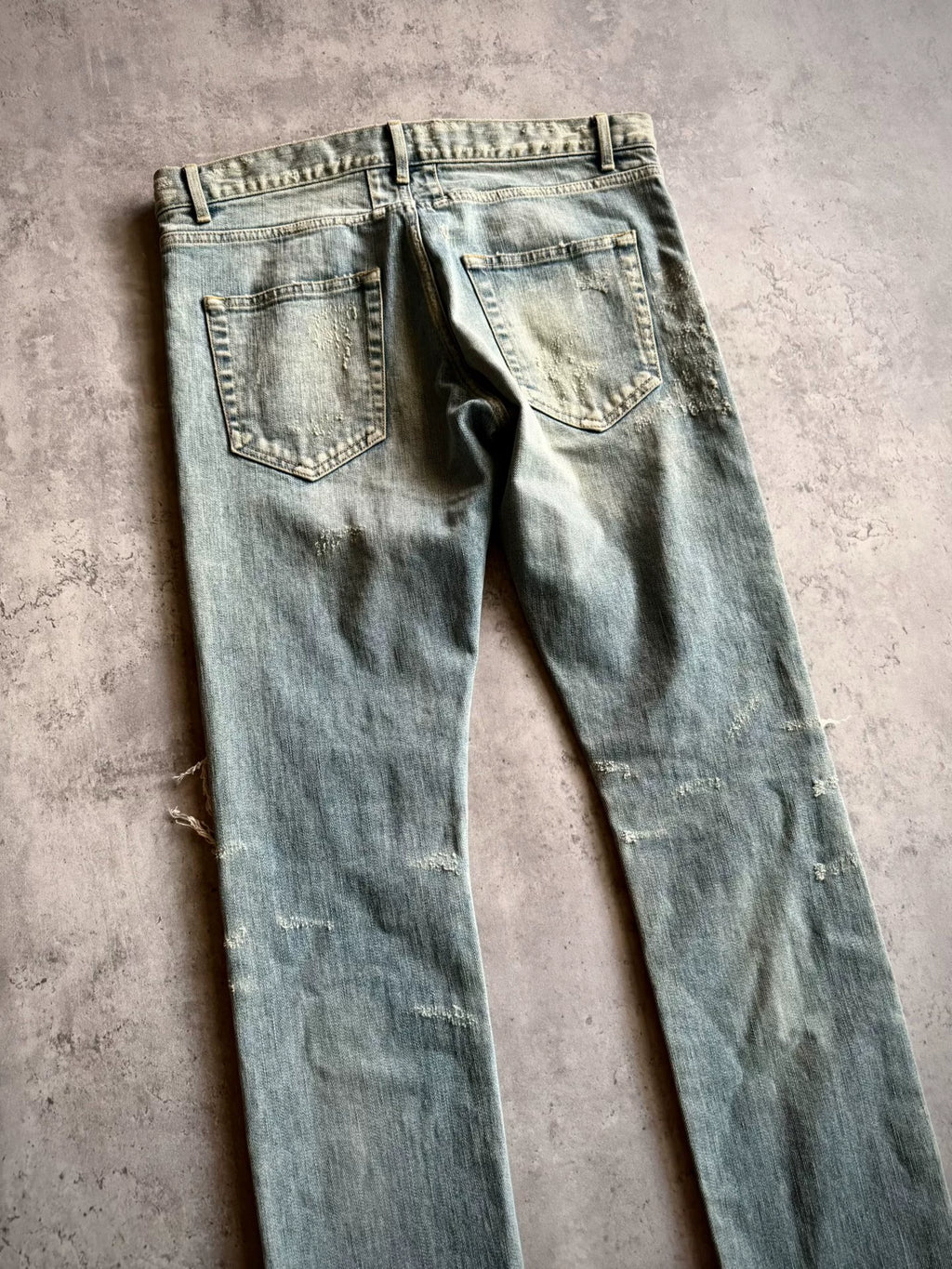 Saint Laurent Paris 14AW D02 Blue Distressed Denim Jeans by Hedi Slimane