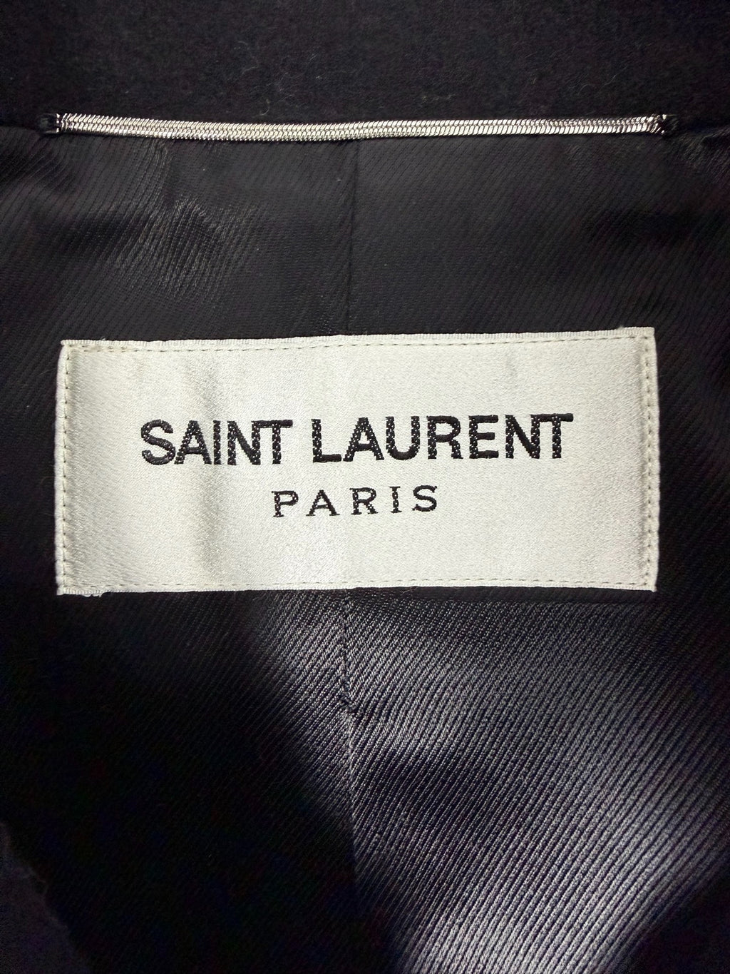 Saint Laurent Slp21fw Black Double-Breasted Wool Coat