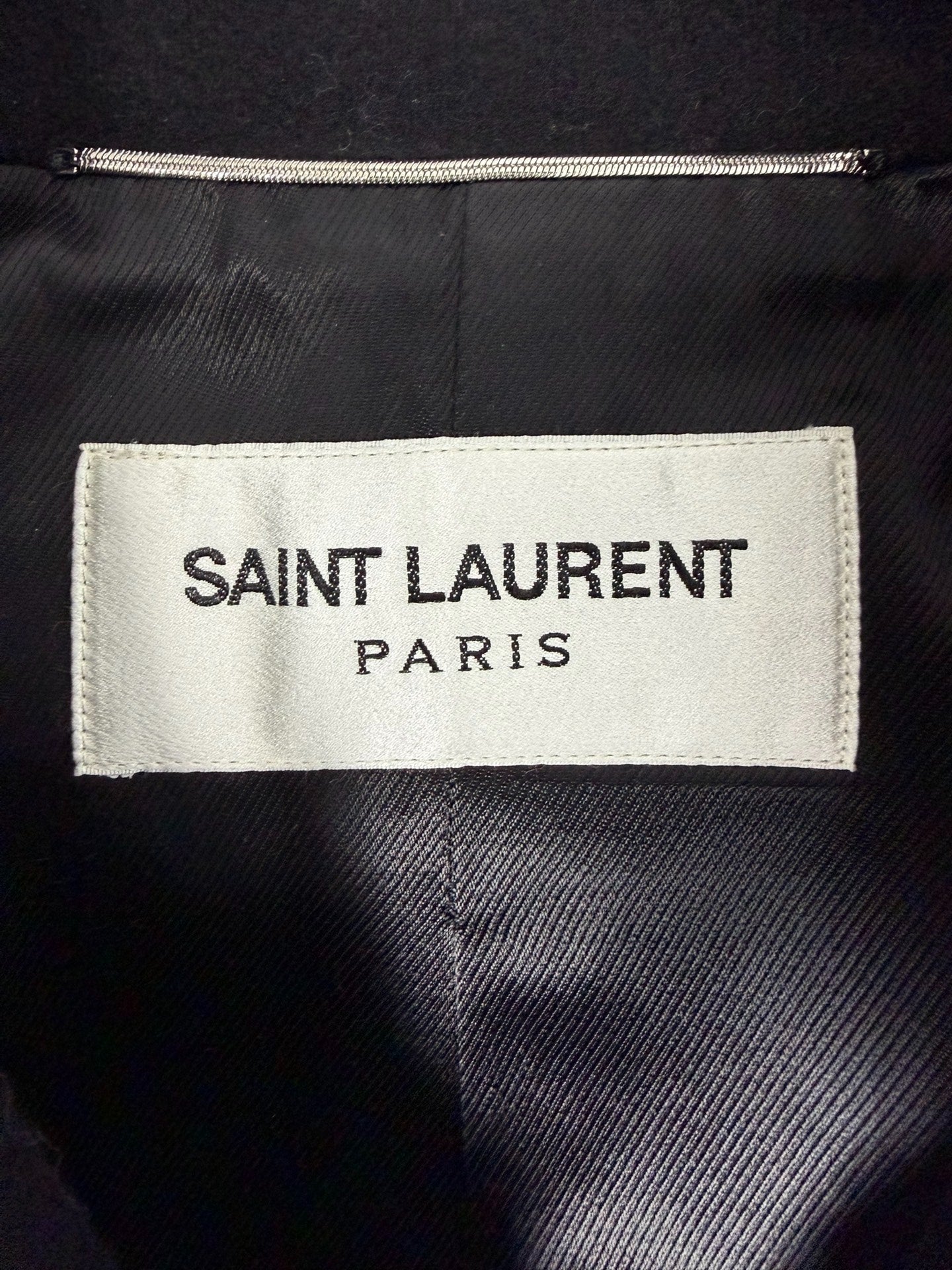 Saint Laurent Slp21fw Black Double-Breasted Wool Coat