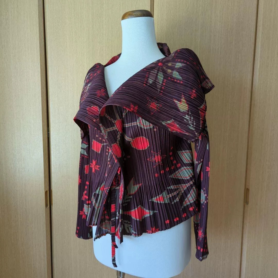 Pleats Please Issey Miyake Snowflake Crystal Pleated Cardigan
