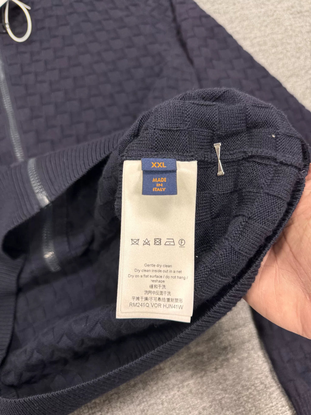 Louis Vuitton Black Plaid Knit Jacket