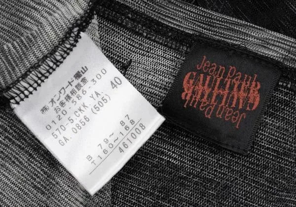 Jean Paul Gaultier Vintage Grey Portrait Mesh Top