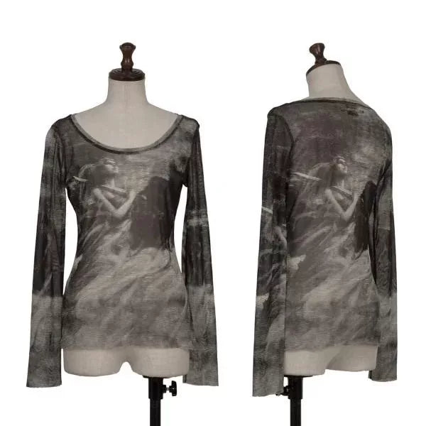 Jean Paul Gaultier Vintage Grey Portrait Mesh Top