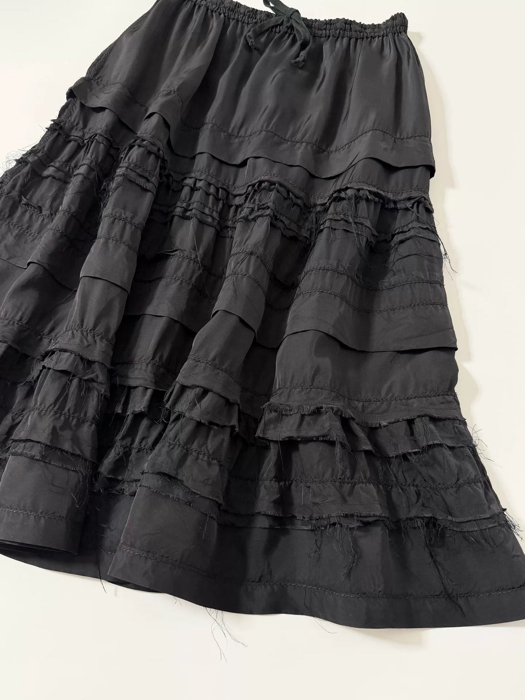 Comme Des Garcons Copper Silk Lace Tiered Skirt - Devines