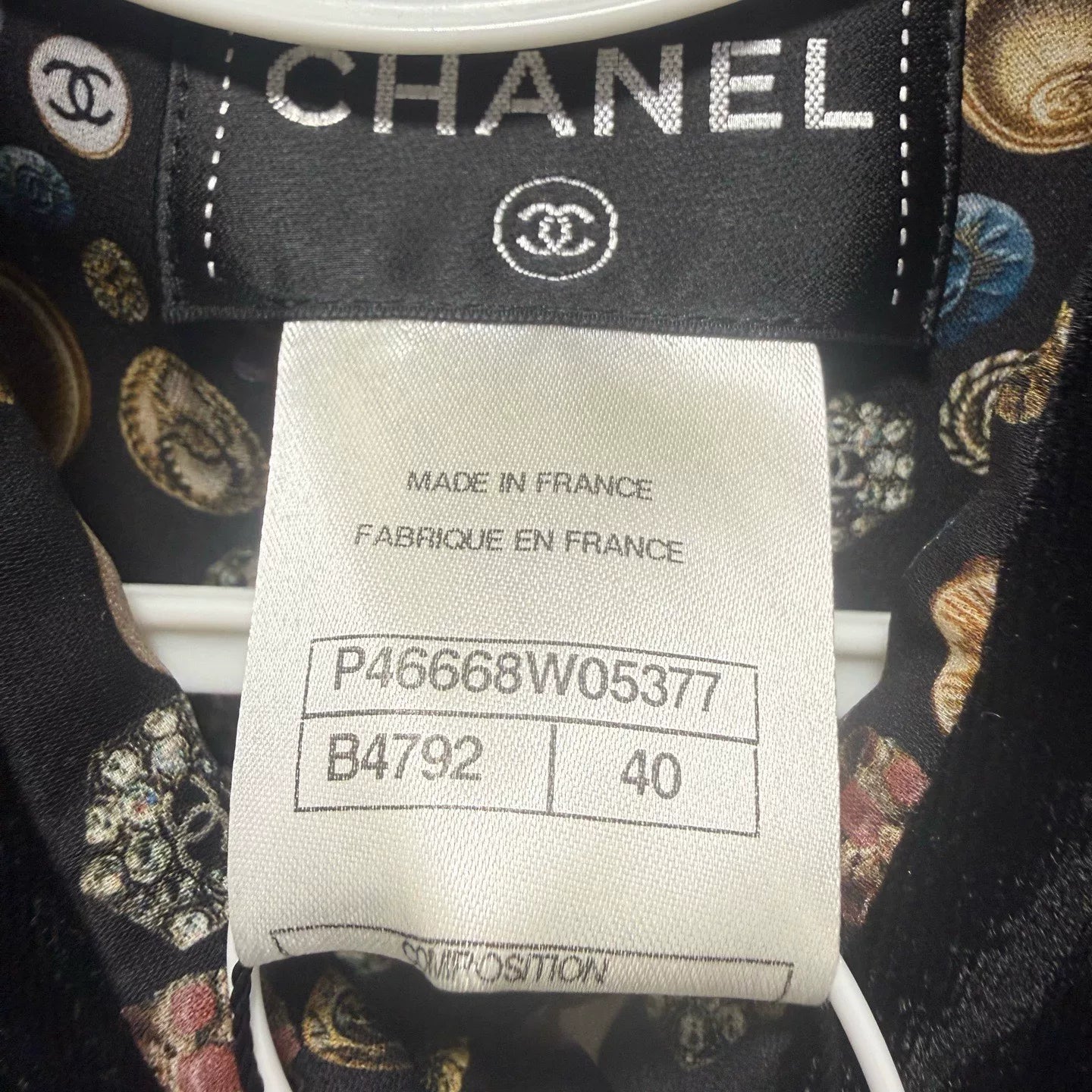 Chanel Velvet Color-Block All-Over Print Dress